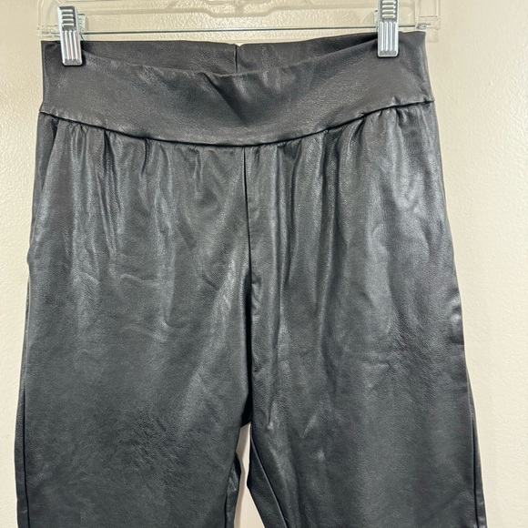 Commando Faux Leather Jogger Womens Size S Black Cozy Chic Stretch Pull On Pants - Picture 4 of 10